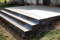 rear patio with steps